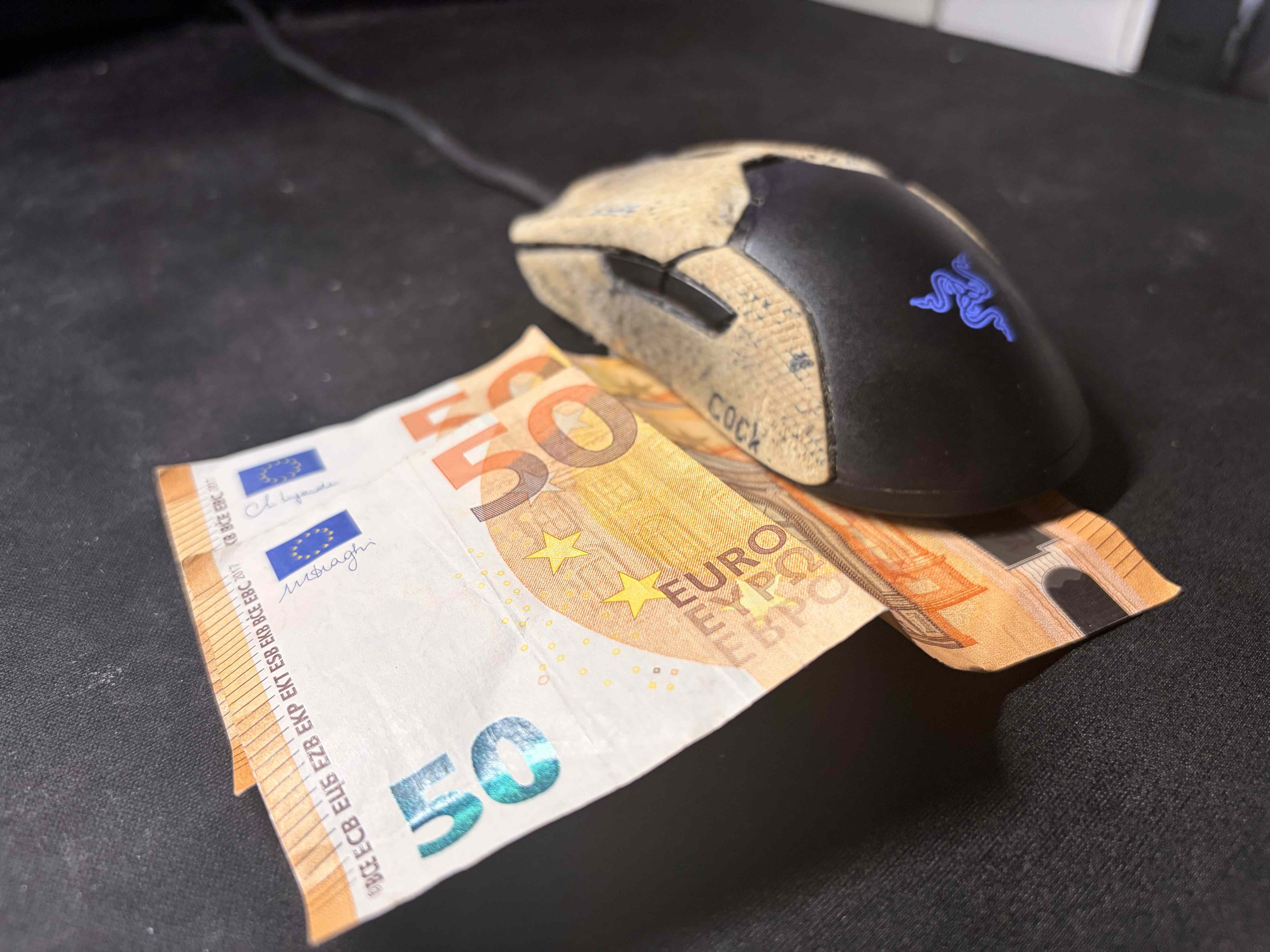 Money under mouse